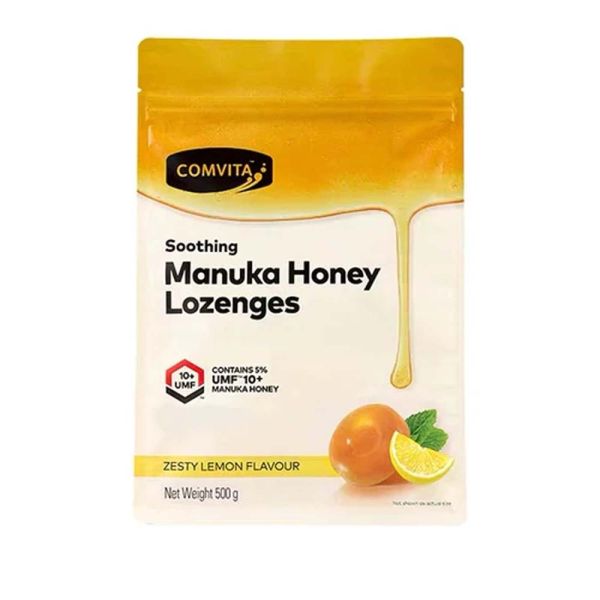Comvita Manuka Honey Lozenges Lemon Flavour 500g - Bulk Family Pack UMF 10+ Manuka Honey Throat Lozenges