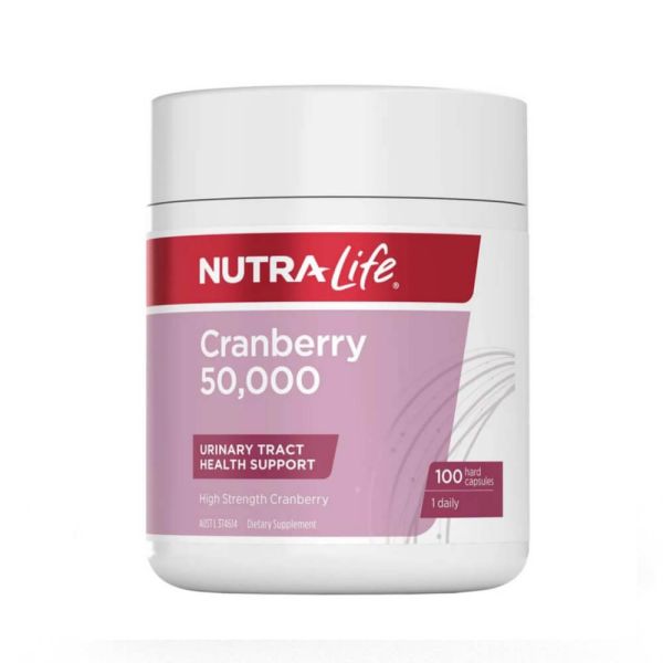 Nutra-Life High Strength Cranberry 50,000mg 100 Capsules - Potent Urinary Tract and Bladder Health Supplement