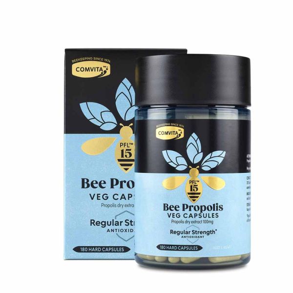 Comvita Propolis PFL™15 Vege 180 Capsules - Standardized New Zealand Bee Propolis Supplement for Daily Immune Maintenance