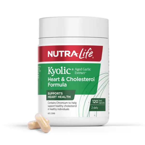 Nutra-Life Kyolic Aged Garlic Extract 120 Capsules - Organically Grown Odourless Aged Garlic for General Wellbeing