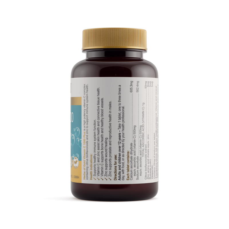 Herbs of Gold Vitamin C 1000 Plus 60 Tablets