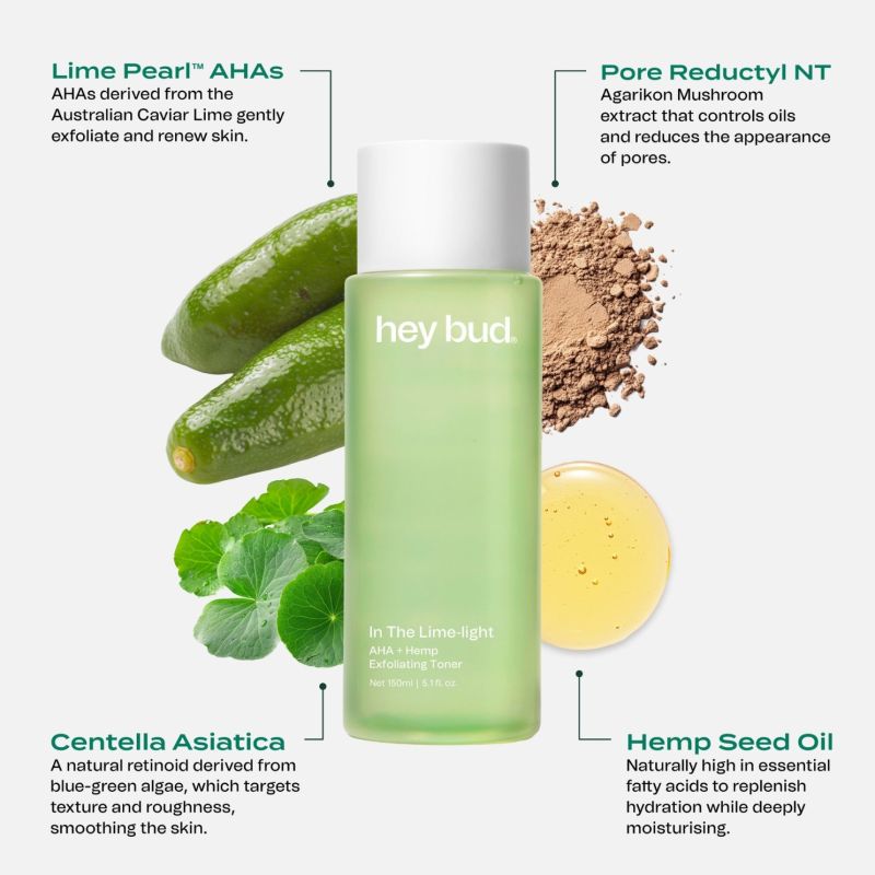 Hey Bud AHA + Hemp Exfoliating Toner 150mL
