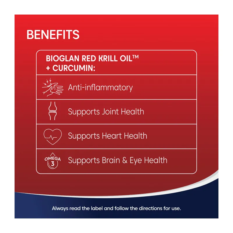 Bioglan Red Krill Oil + Curcumin 60 Capsules
