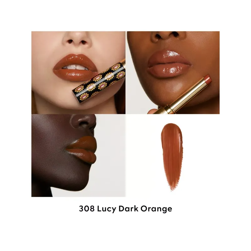 Gucci Rouge De Beauté Brillant - 308 Lucy Dark Orange 1.80 g