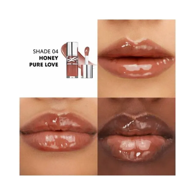 YSL Loveshine Plumping Lip Oil Gloss 4 Honey Pure Love