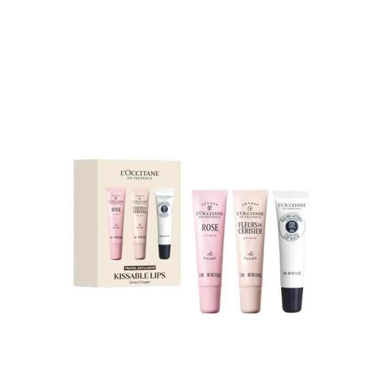 L'Occitane Kissable Lips Lip Balm Trio 3 × 12ml