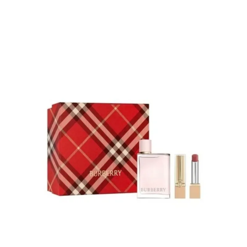 Burberry Her Eau de Parfum & Brit Shine Gift Set 50ml + Lipstick 606 Rose Petal 3g