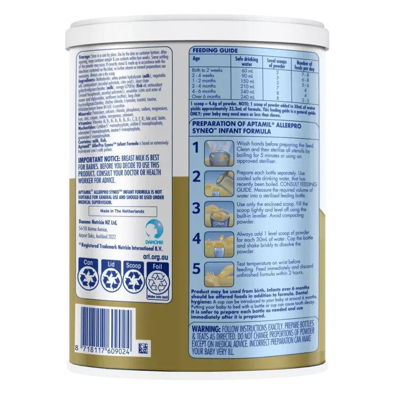 Aptamil AllerPro Syneo 1 Infant Formula 900g