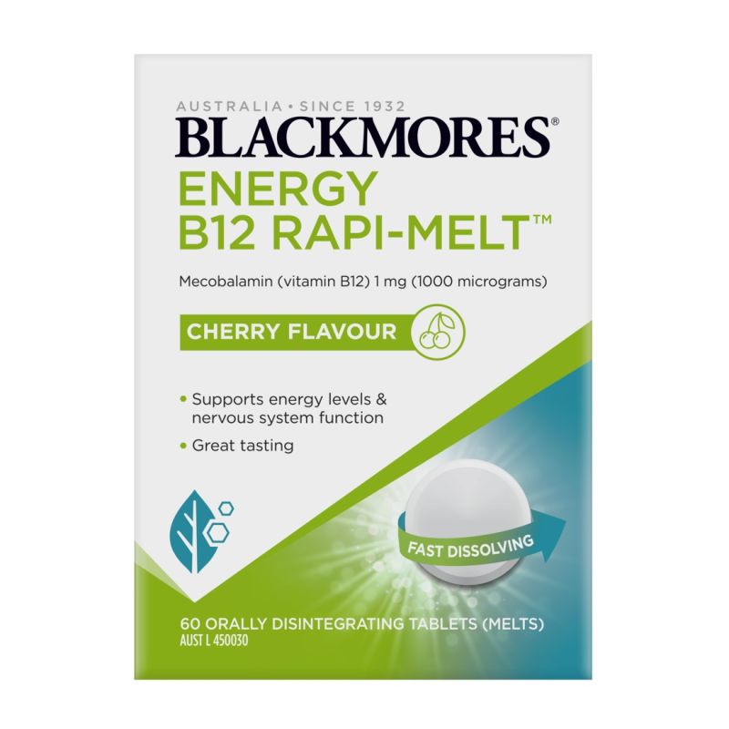 Blackmores Energy B12 Rapi-Melt Cherry Flavour 60 Tablets