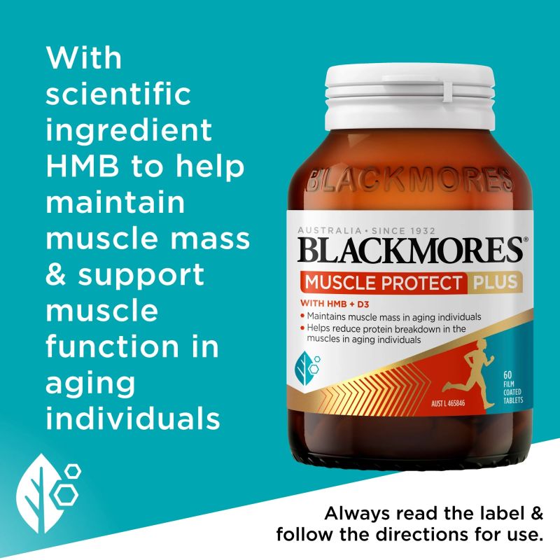 Blackmores Muscle Protect Plus With HMB + D3 60 Tablets