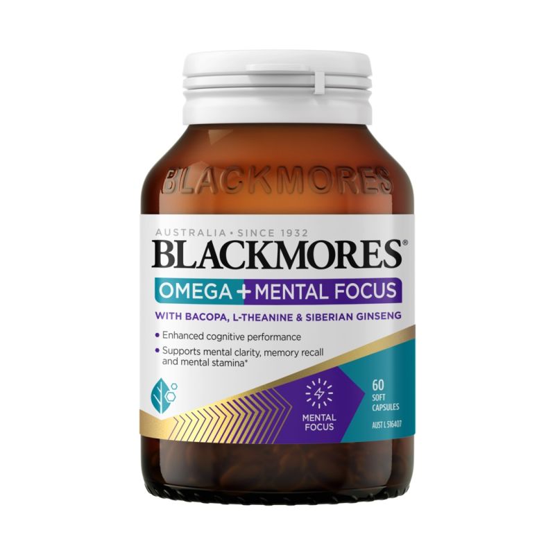 Blackmores Omega + Mental Focus 60 Capsules