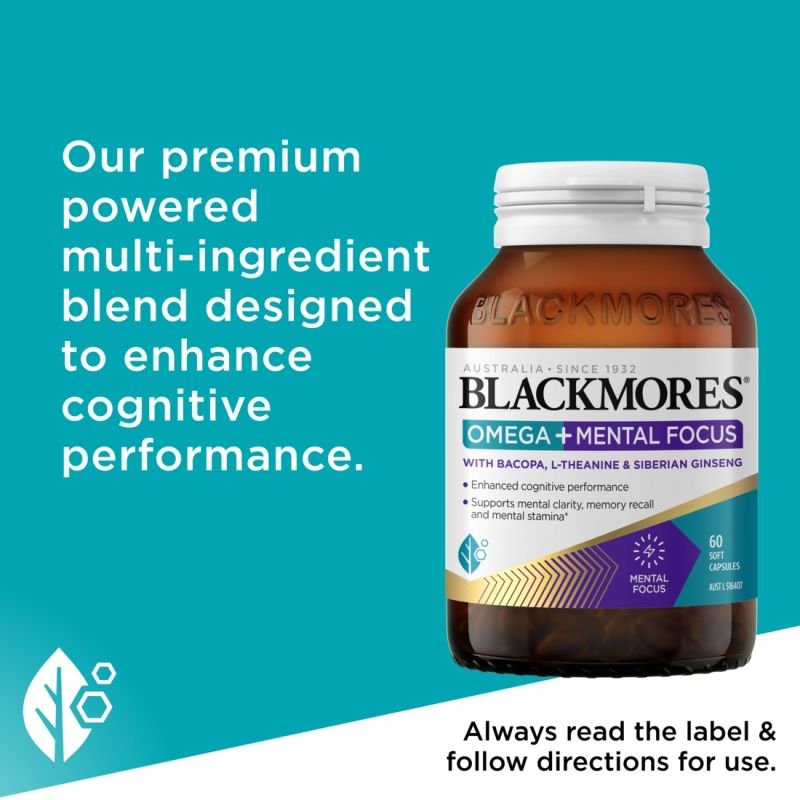 Blackmores Omega + Mental Focus 60 Capsules