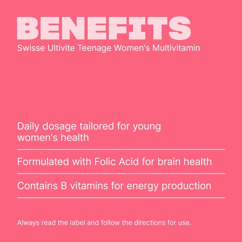 Swisse Ultivite Teenage Women's Multivitamin 60 Tablets