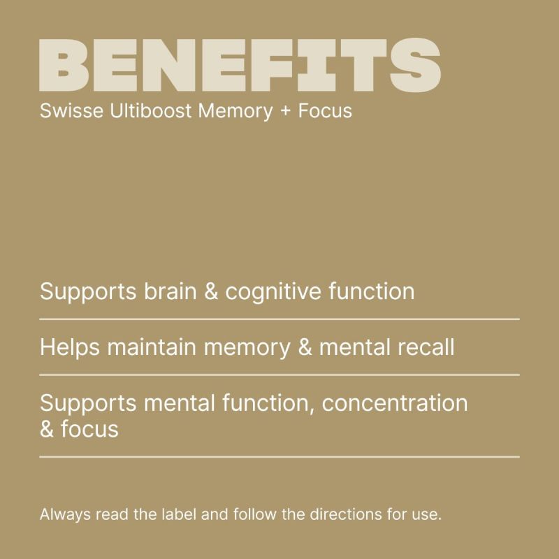 Swisse Ultiboost Memory + Focus 50 Tablets