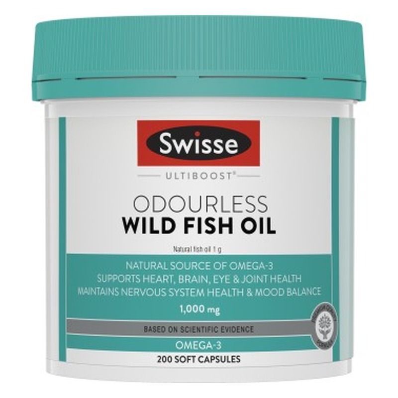 Swisse Ultiboost Odourless Wild Fish Oil 1000mg 200 Capsules