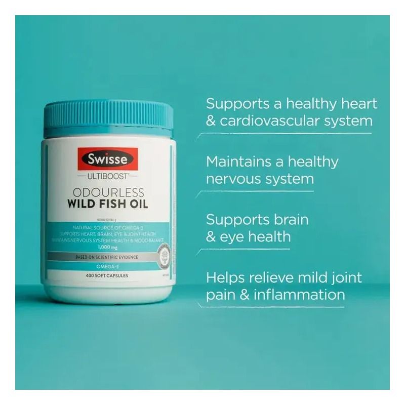 Swisse Ultiboost Odourless Wild Fish Oil 1000mg 400 Capsules
