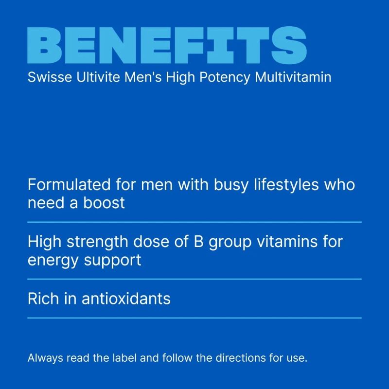 Swisse Ultivite Men's High Potency Multivitamin 40 Tablets