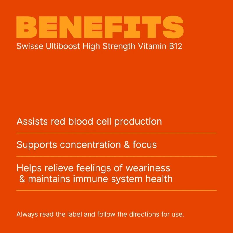Swisse Ultiboost High Strength Vitamin B12 60 Tablets