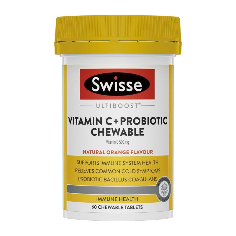 Swisse Ultiboost Vitamin C + Probiotic Chewable 60 Tablets
