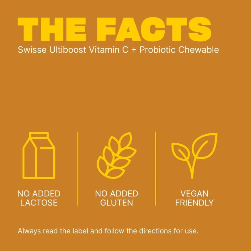 Swisse Ultiboost Vitamin C + Probiotic Chewable 60 Tablets