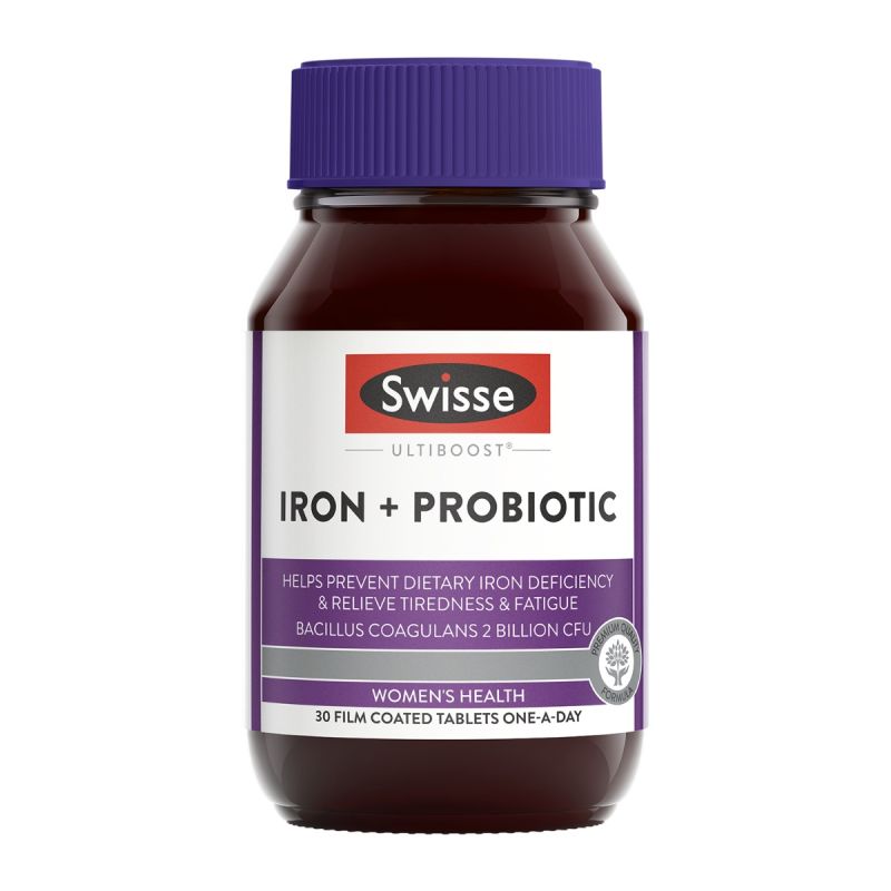 Swisse Ultiboost Iron + Probiotic 30 Tablets