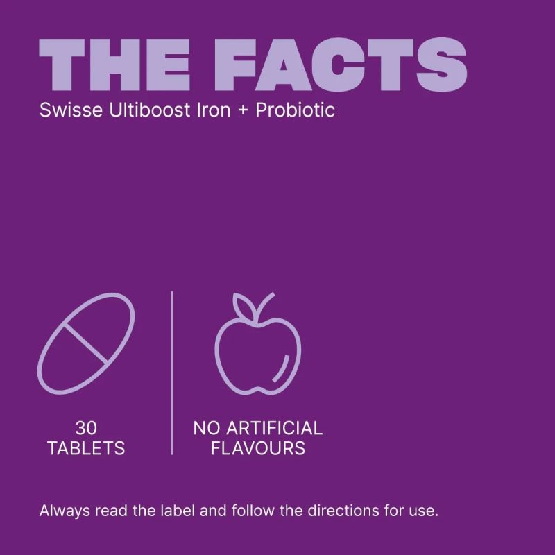 Swisse Ultiboost Iron + Probiotic 30 Tablets