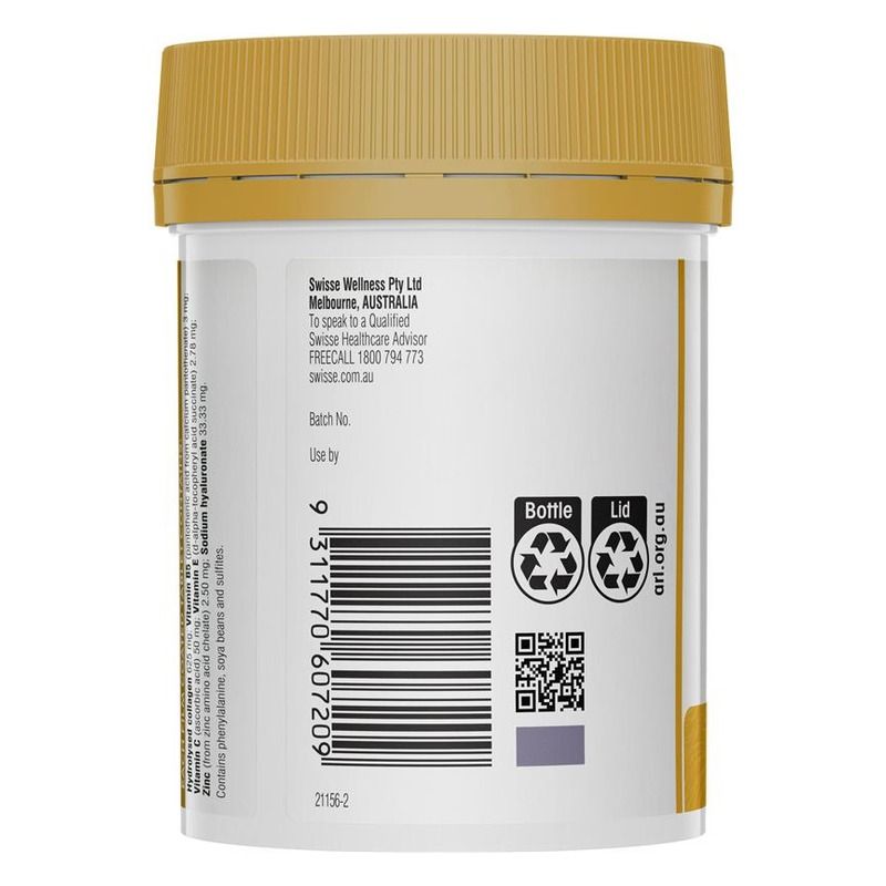 Swisse Beauty Collagen + Hyaluronic Acid Booster 80 Tablets