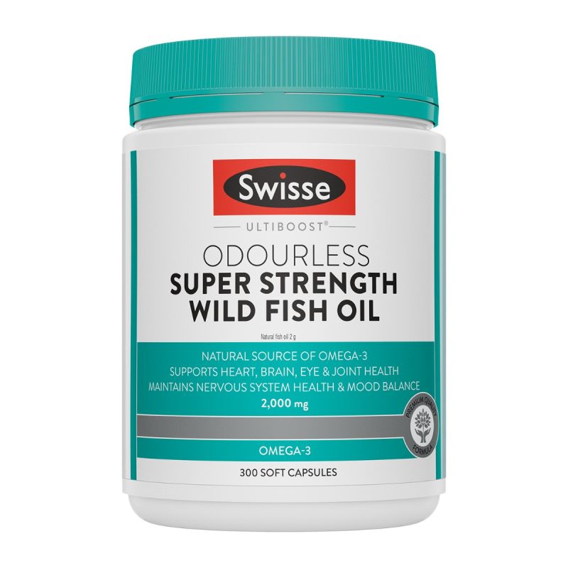 Swisse Ultiboost Odourless Super Strength Wild Fish Oil 200 Capsules