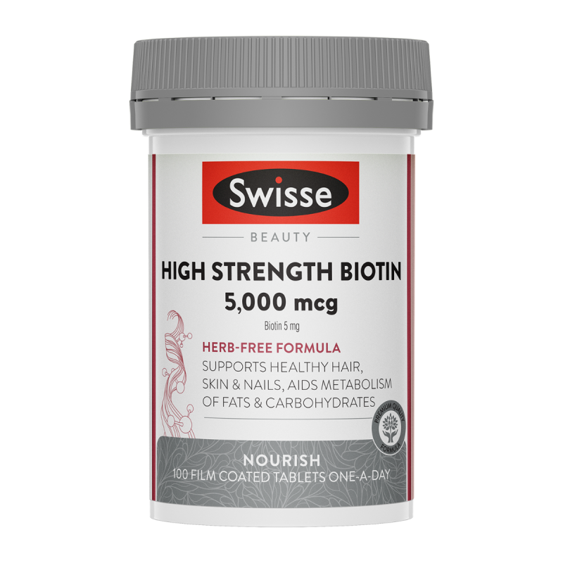 Swisse Beauty High Strength Biotin 5000mcg 100 Tablets