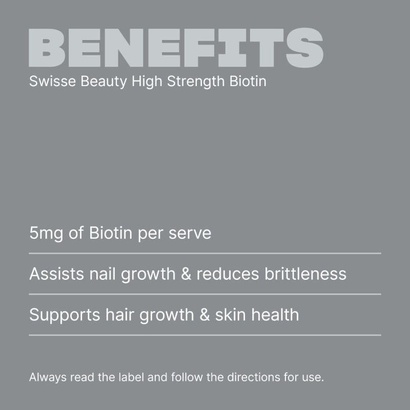 Swisse Beauty High Strength Biotin 5000mcg 100 Tablets