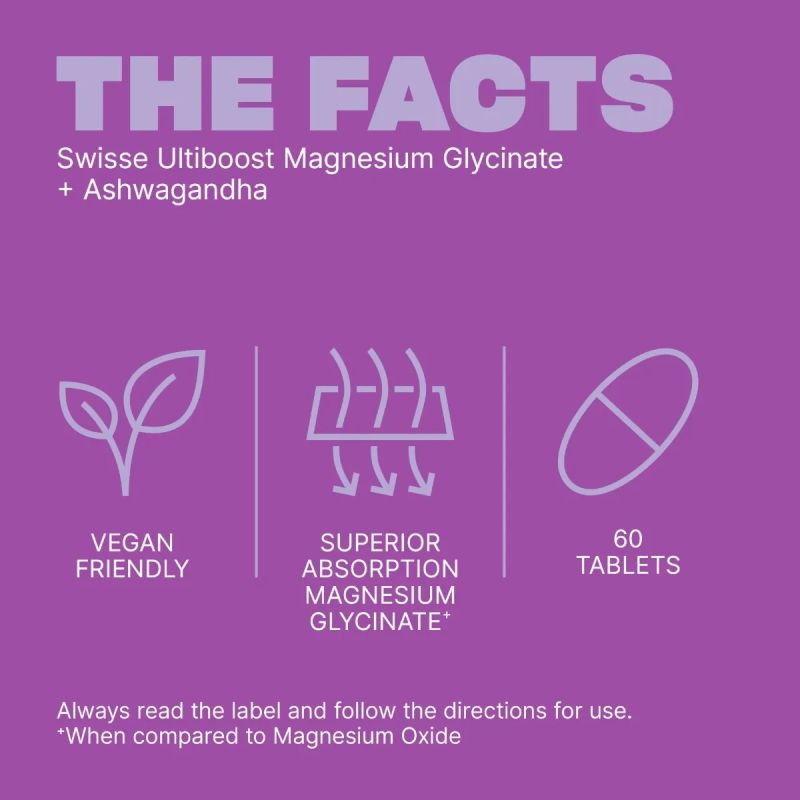 Swisse Ultiboost Magnesium Glycinate + Ashwagandha 60 Tablets