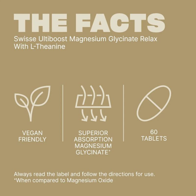 Swisse Ultiboost Magnesium Glycinate Relax With L-Theanine 60 Tablets
