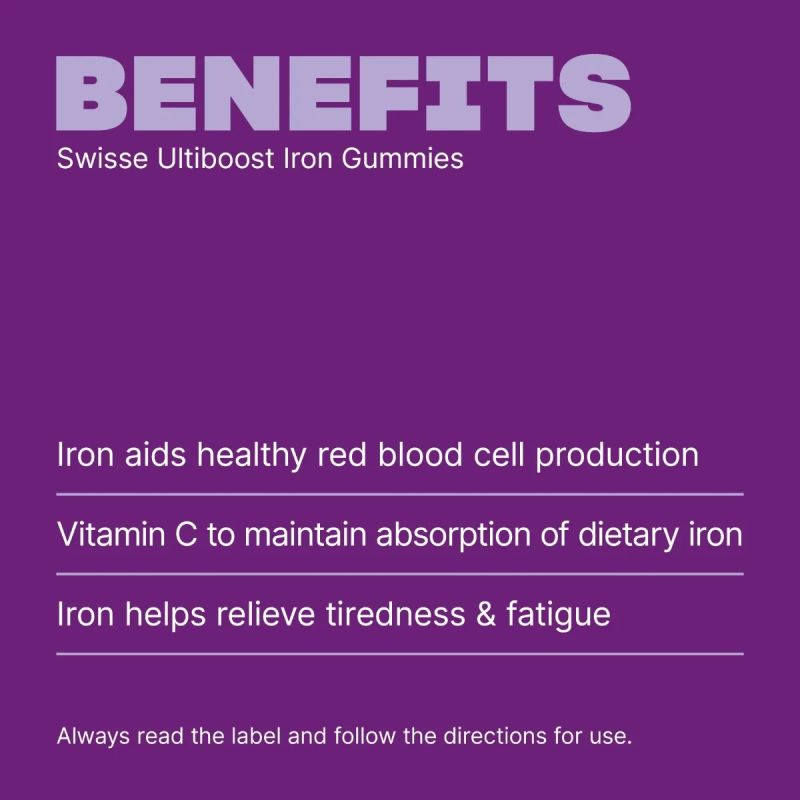 Swisse Ultiboost Iron Gummies with Vitamin C 50 Pastilles