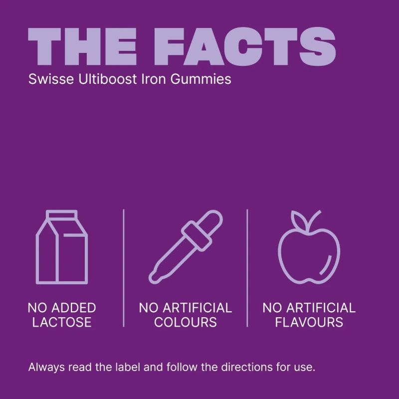 Swisse Ultiboost Iron Gummies with Vitamin C 50 Pastilles