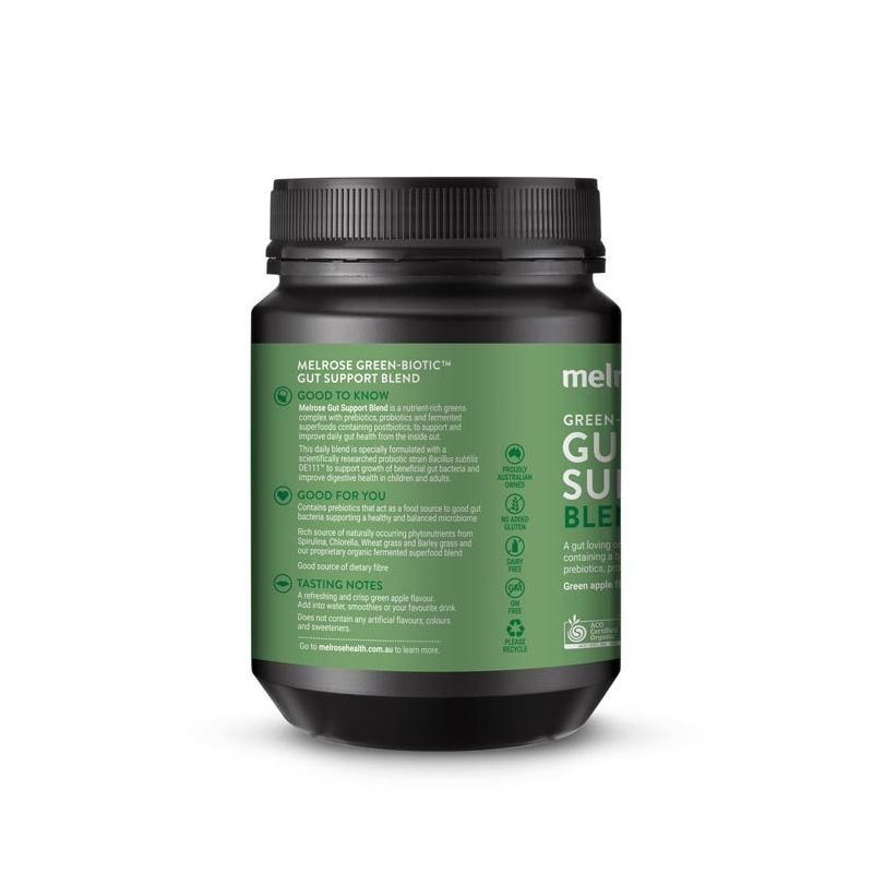 Melrose Health Green Biotic Gut Support Blend Green Apple 195g