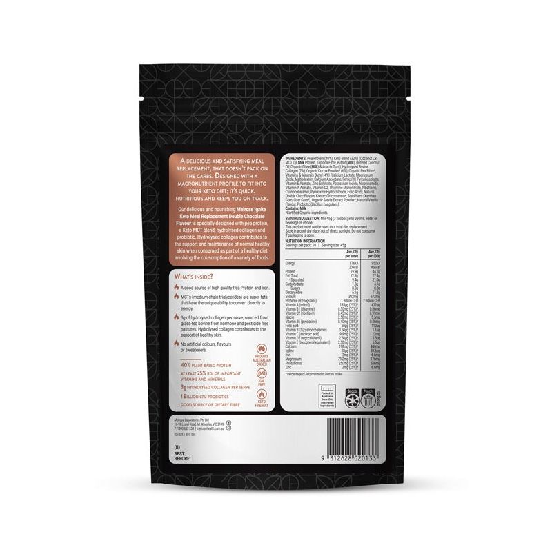 Melrose Health Ignite Keto MCT Meal Replacement Double Chocolate 450g