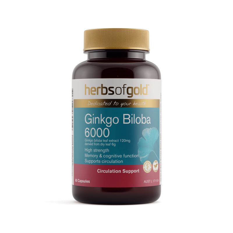 Herbs of Gold Ginkgo Biloba 6000 60 Capsules
