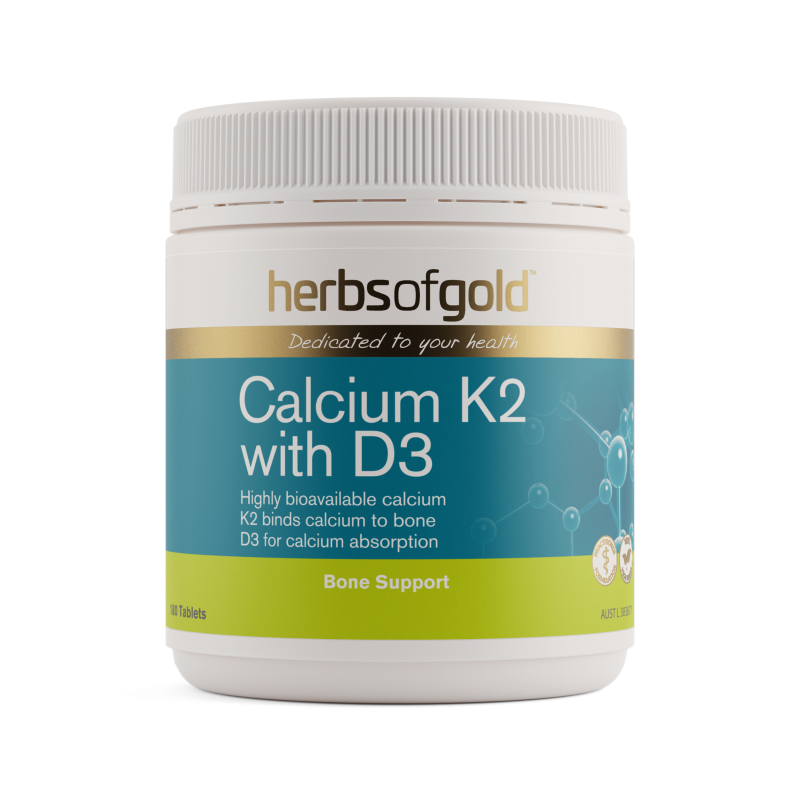 Herbs of Gold Calcium K2 with D3 180 Tablets