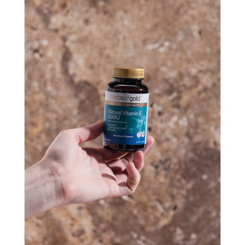 Herbs of Gold Natural Vitamin E 500IU 50 Capsules