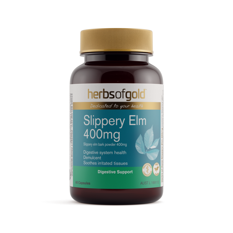 Herbs of Gold Slippery Elm 400mg 60 Capsules