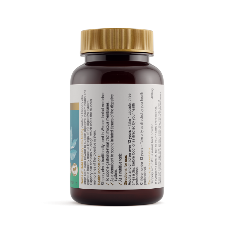 Herbs of Gold Slippery Elm 400mg 60 Capsules