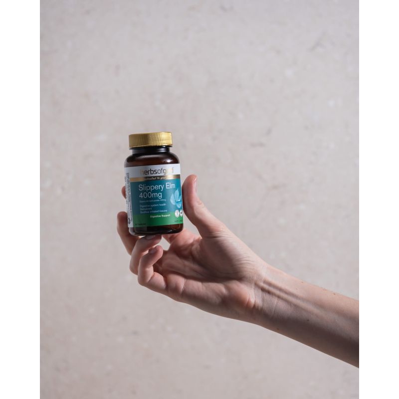 Herbs of Gold Slippery Elm 400mg 60 Capsules