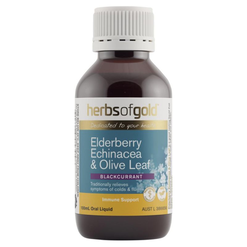 Herbs of Gold Elderberry Echinacea and Olive Leaf 100mL