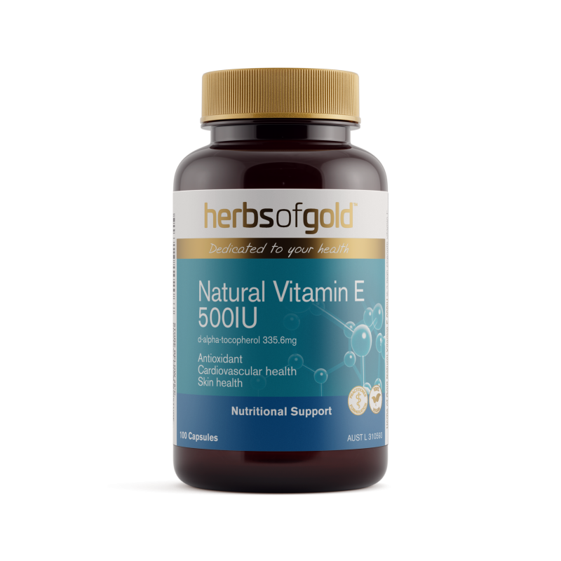 Herbs of Gold Natural Vitamin E 500IU 100 Capsules