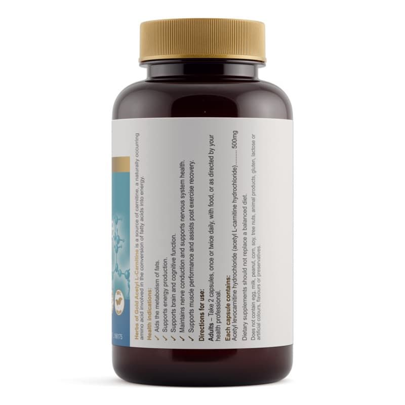Herbs of Gold Acetyl L Carnitine 120 Capsules