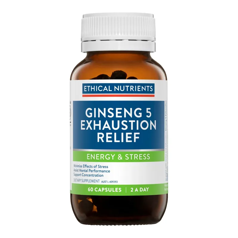 Ethical Nutrients Ginseng 5 Exhaustion Relief 60 Capsules