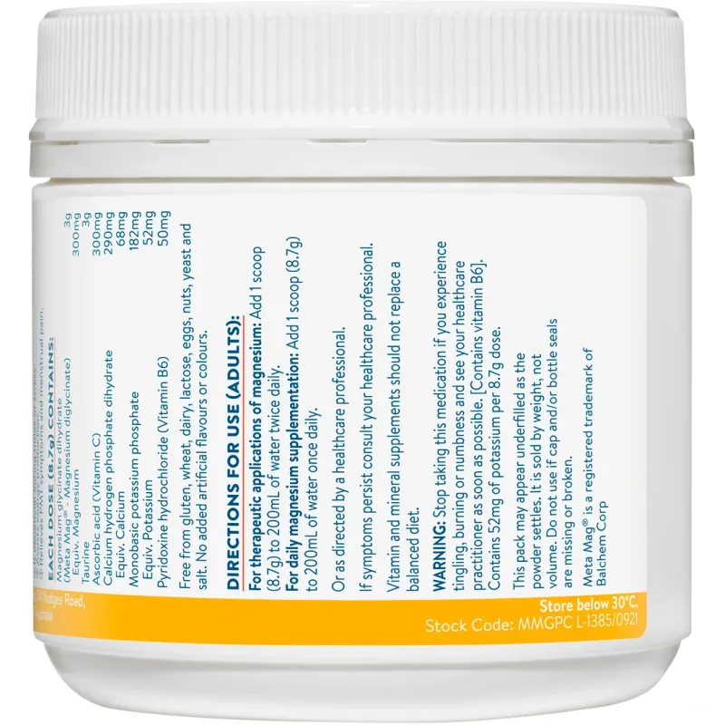 Ethical Nutrients Mega Magnesium Muscle Health Citrus 200g