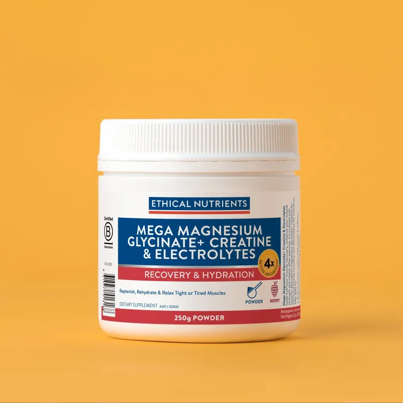Ethical Nutrients Mega Magnesium Glycinate+ Creatine & Electrolytes Berry 250g