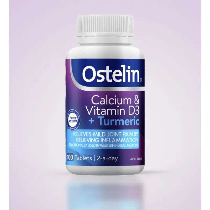 Ostelin Calcium & Vitamin D3 + Turmeric 100 Chewable Tablets
