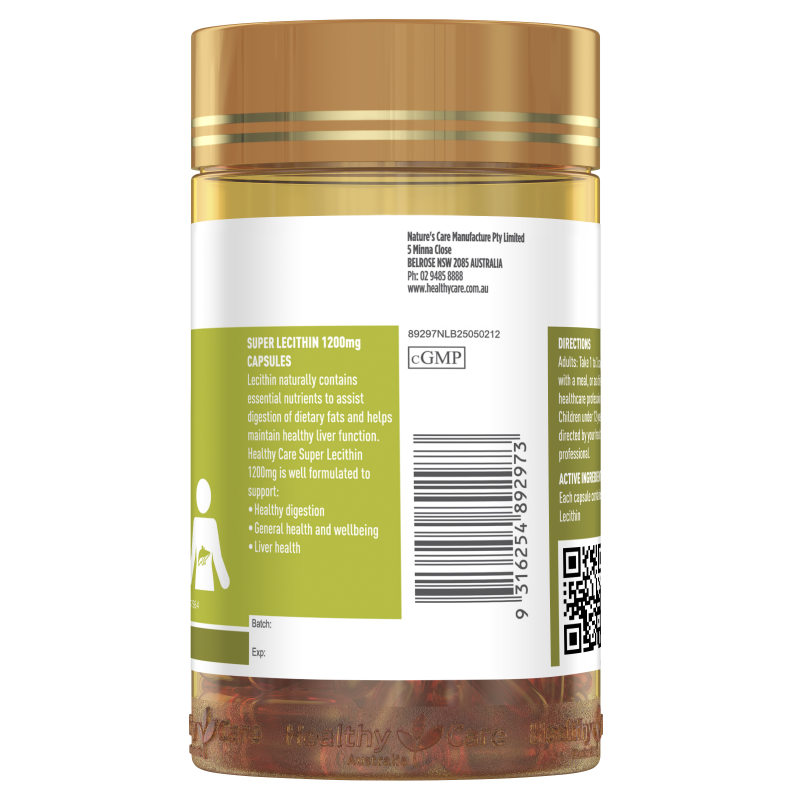 Healthy Care Super Lecithin 1200mg 180 Capsules
